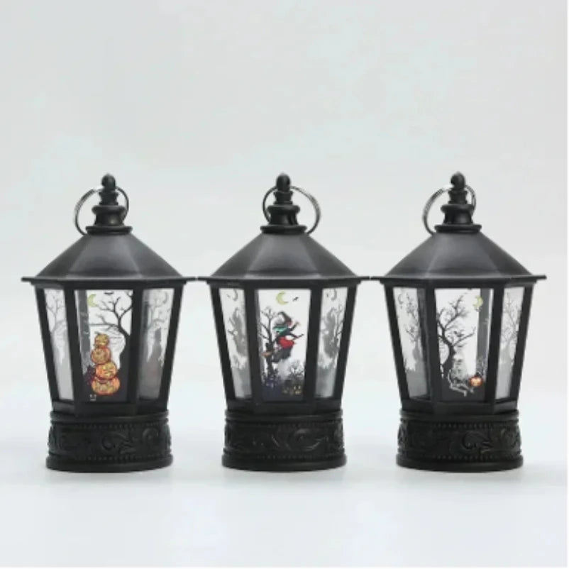 LED Pumpkin Ghost Lantern, Flickering