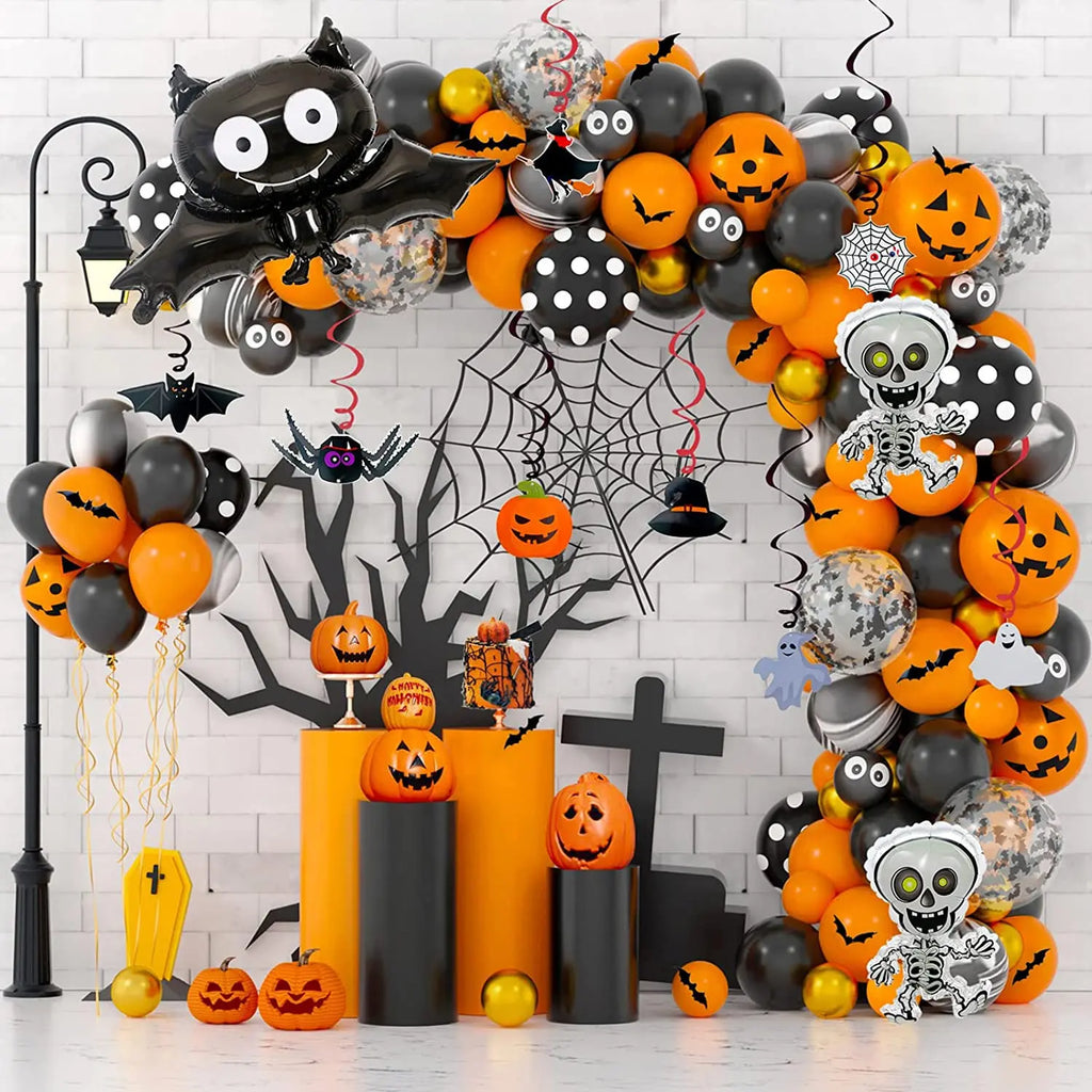 Bat Balloon Garland — Spiders & Pumpkins