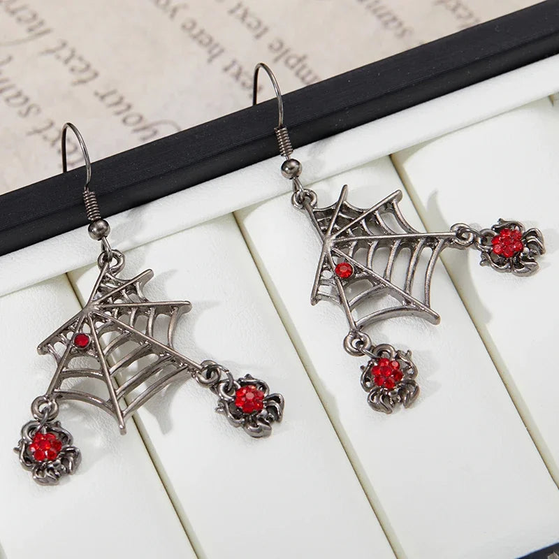 Spider Heart Acrylic Earrings