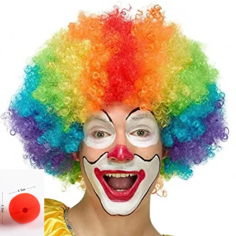 Rainbow Curly Clown Wig