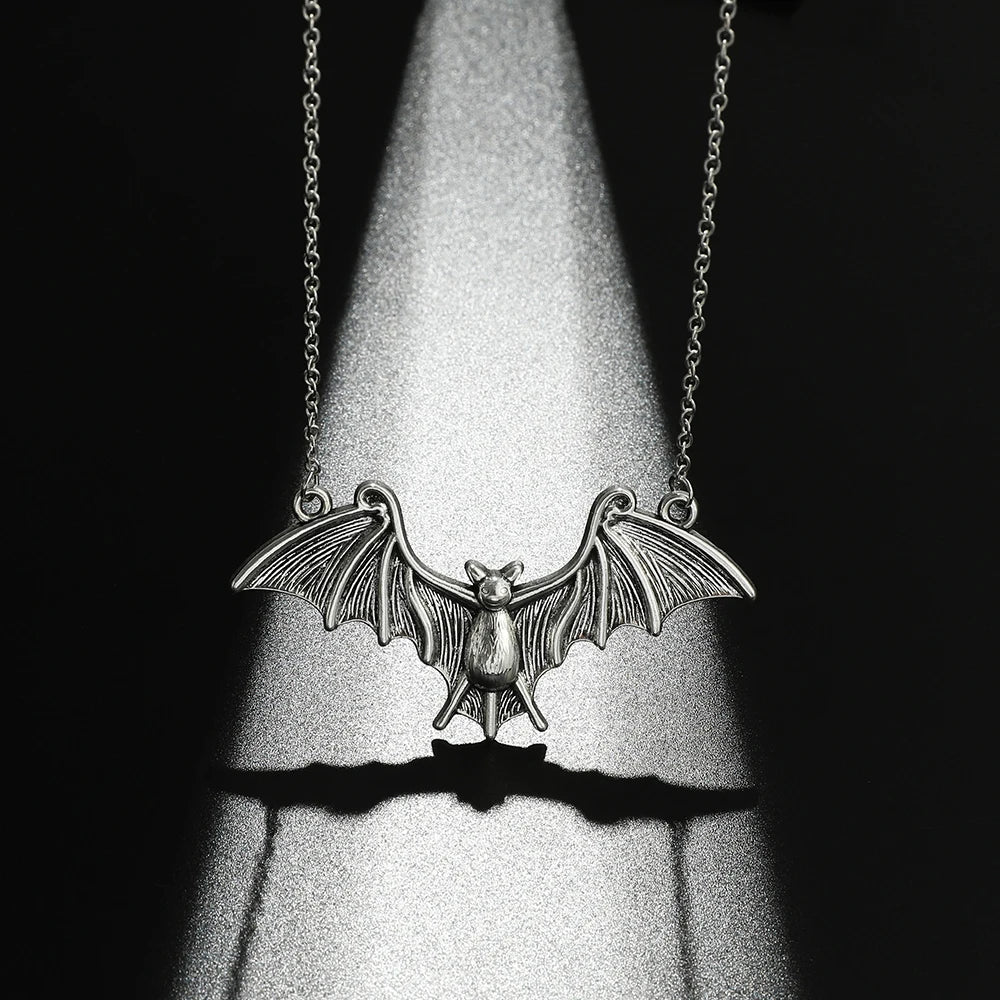 Winged Bat Pendant Necklace