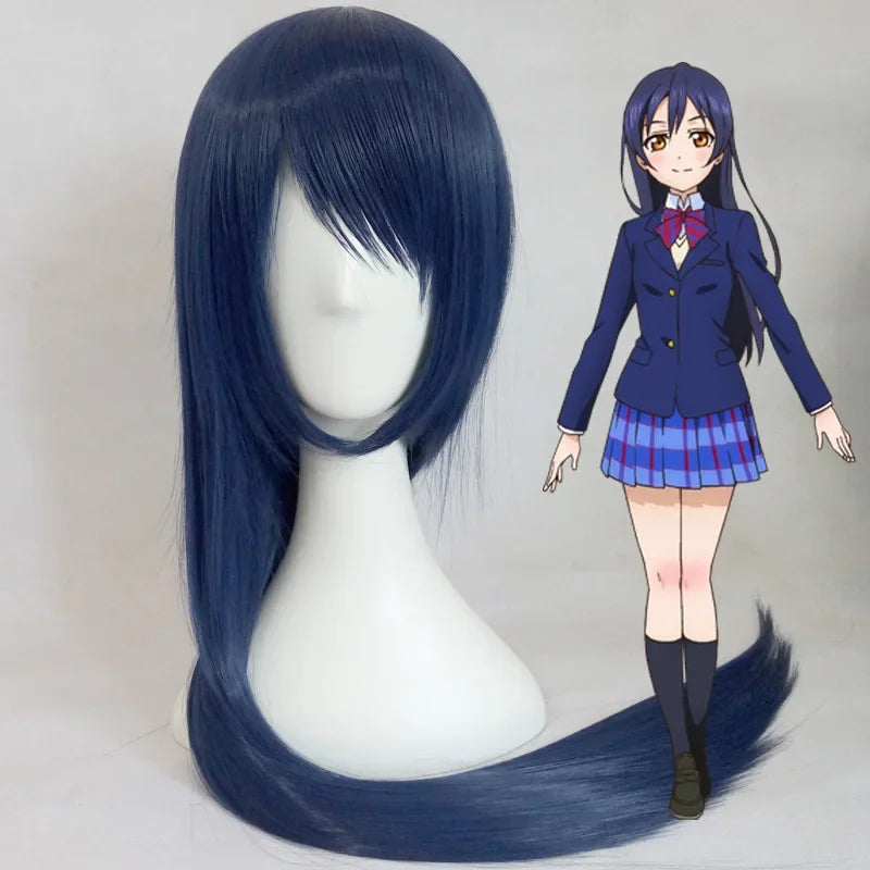 Black-Blue Anime Cosplay Wig