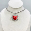 Gothic Heart Sunburst Necklace