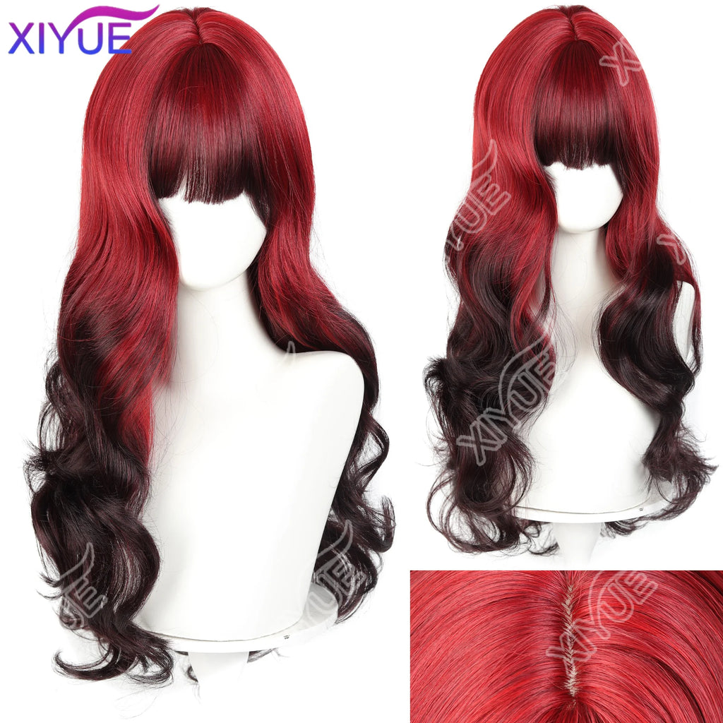 Red-Black Ombre Wavy Wig