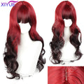 Red-Black Ombre Wavy Wig