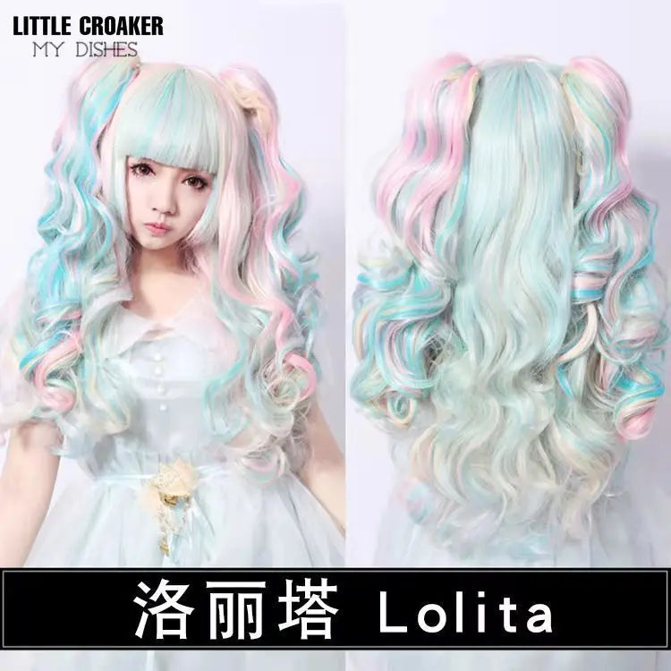 Blue Wavy Lolita Wig