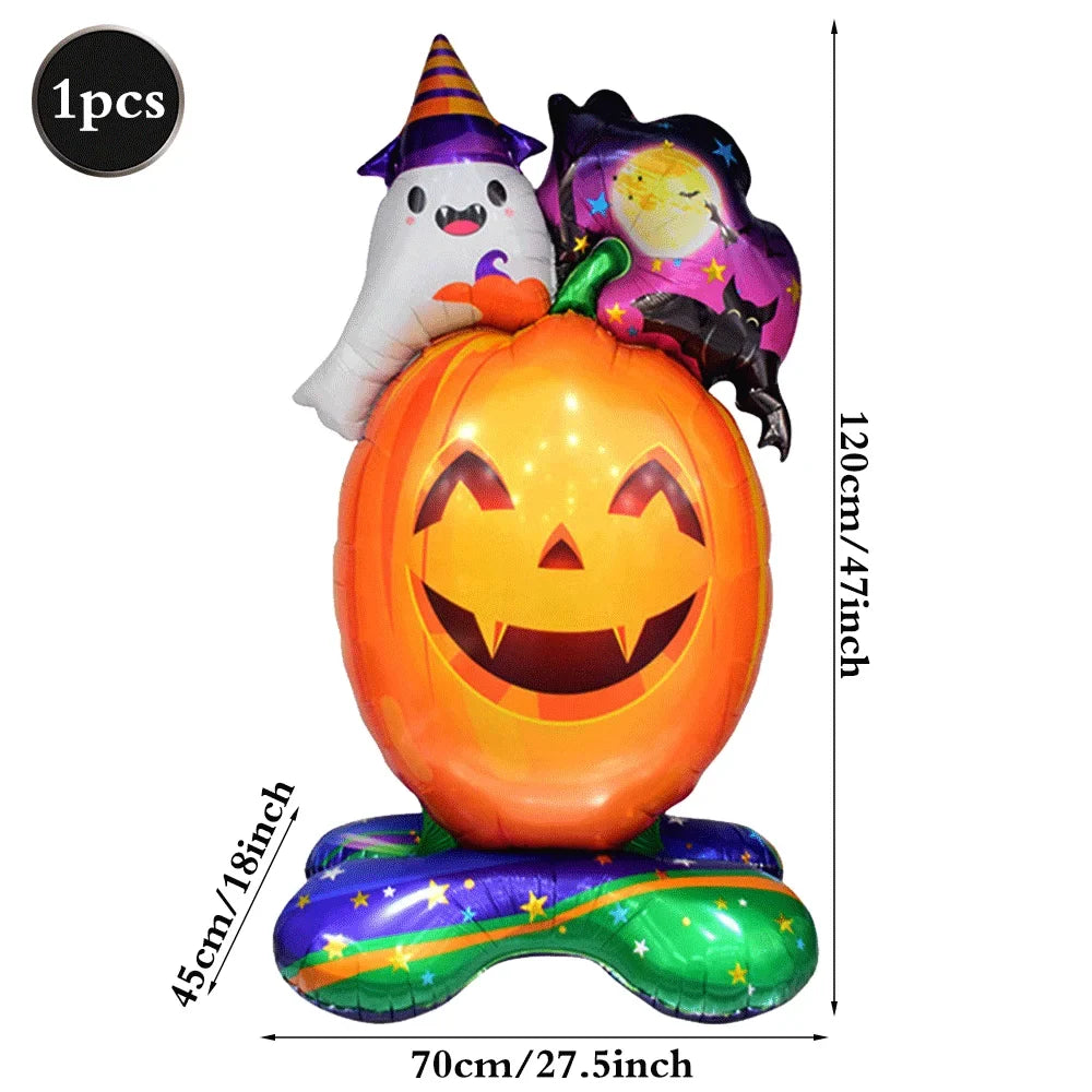 Jack-O'-Lantern with Ghost & Witch Balloon