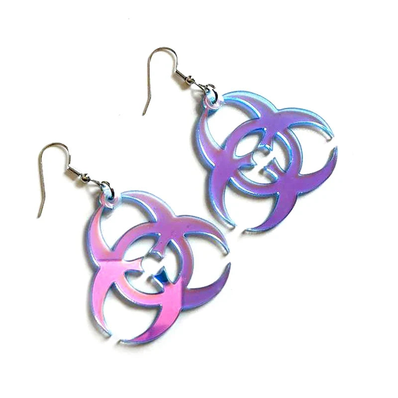 Biohazard Symbol Earrings