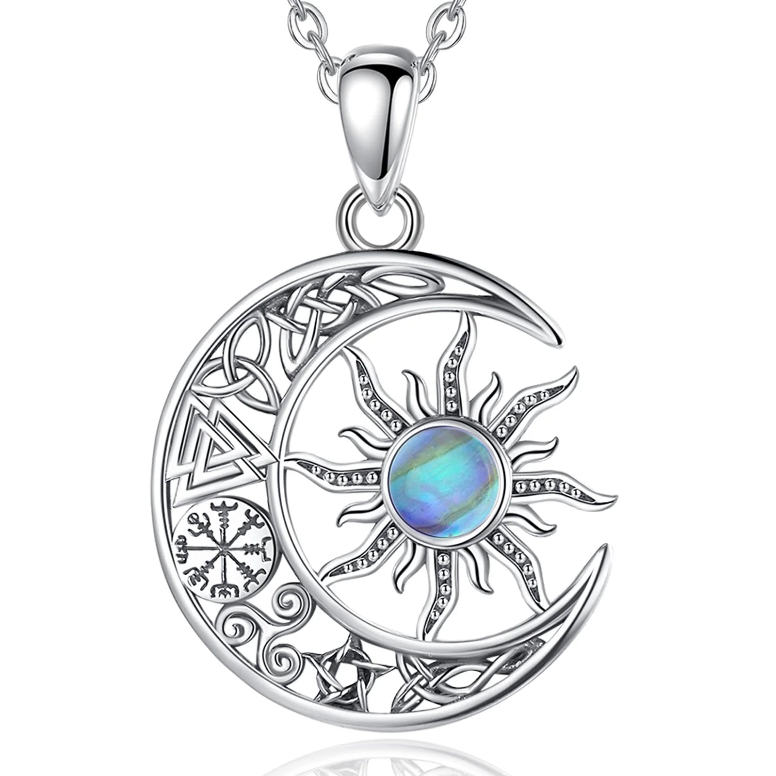 Sterling Silver Sun & Moon Necklace