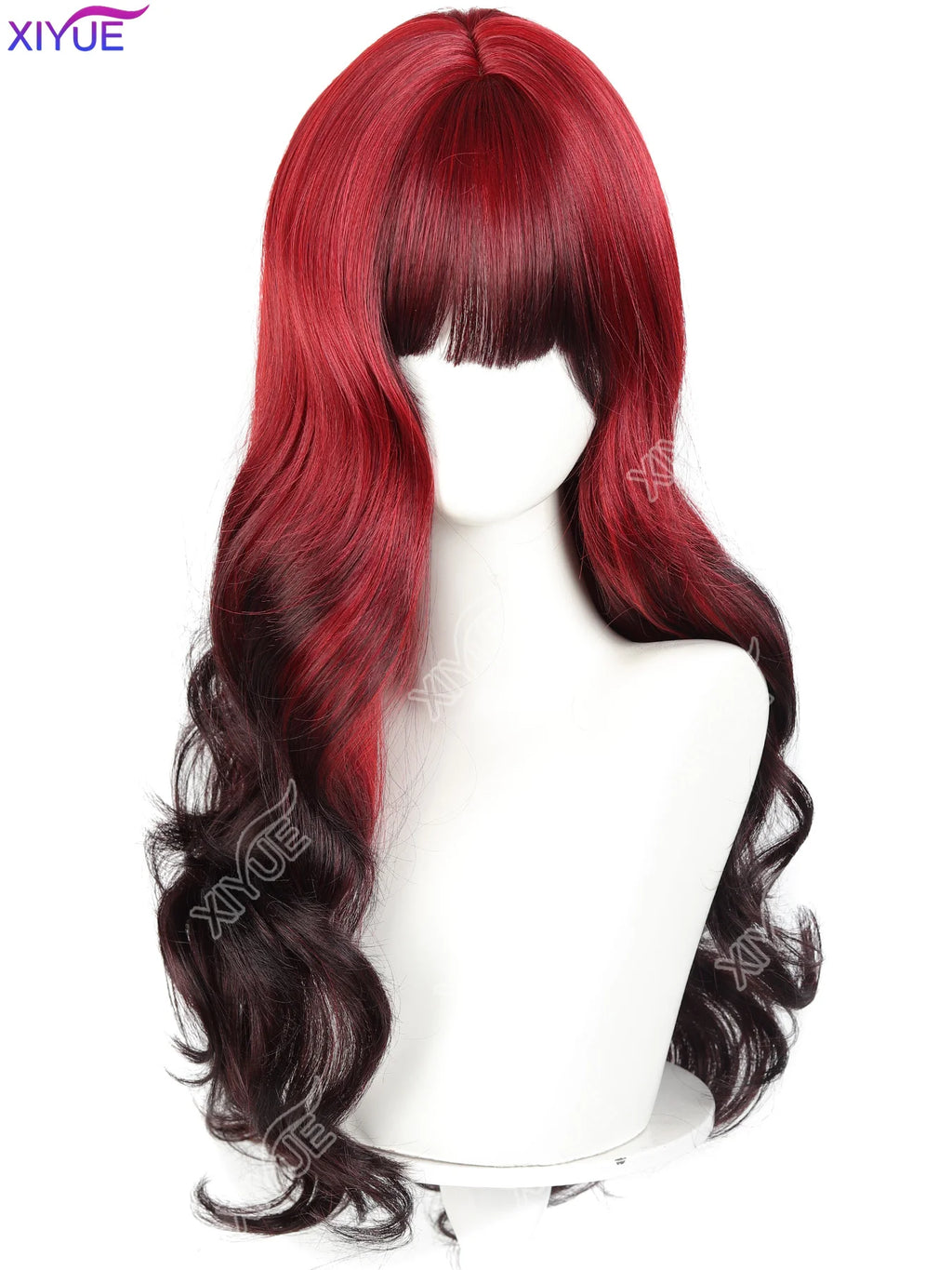 Red-Black Ombre Wavy Wig