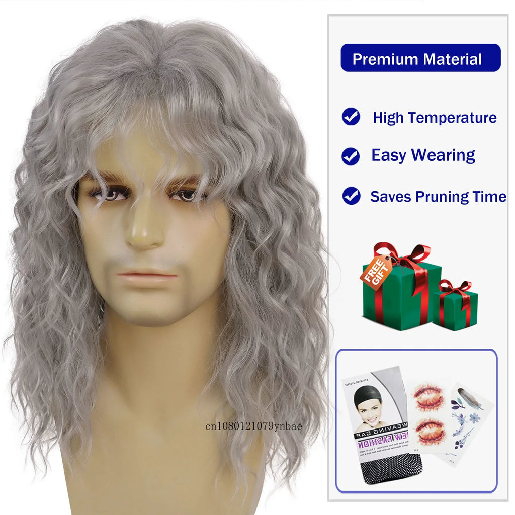 Grey Older-Man Cosplay Wig