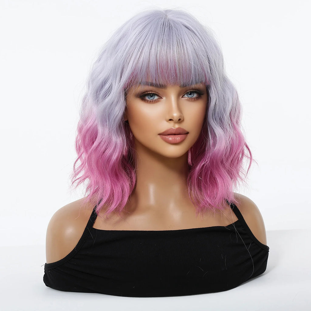 Purple-Pink Gradient Bob Wig