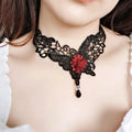 Black Lace Rose Cameo Choker