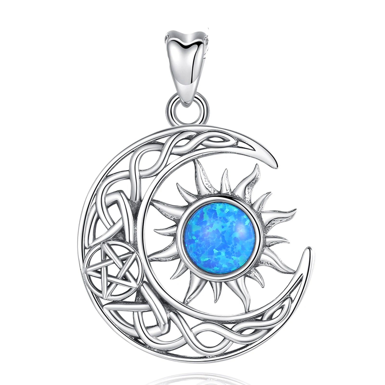 Sterling Silver Sun & Moon Necklace