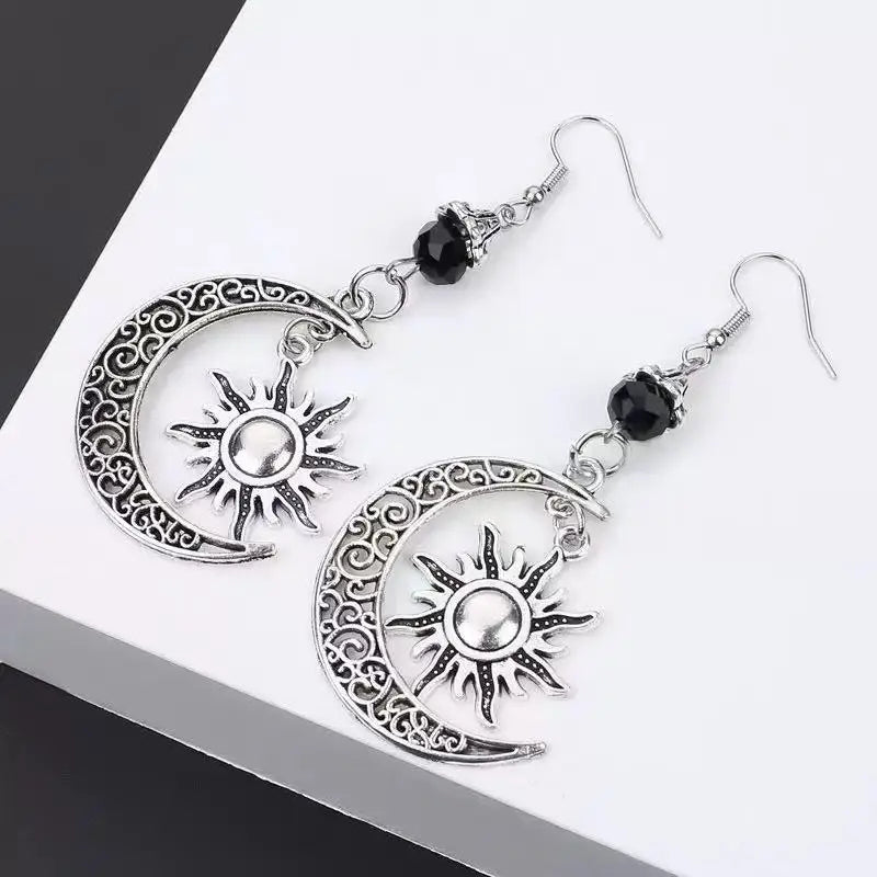 Moon & Sun Pentagram Earrings
