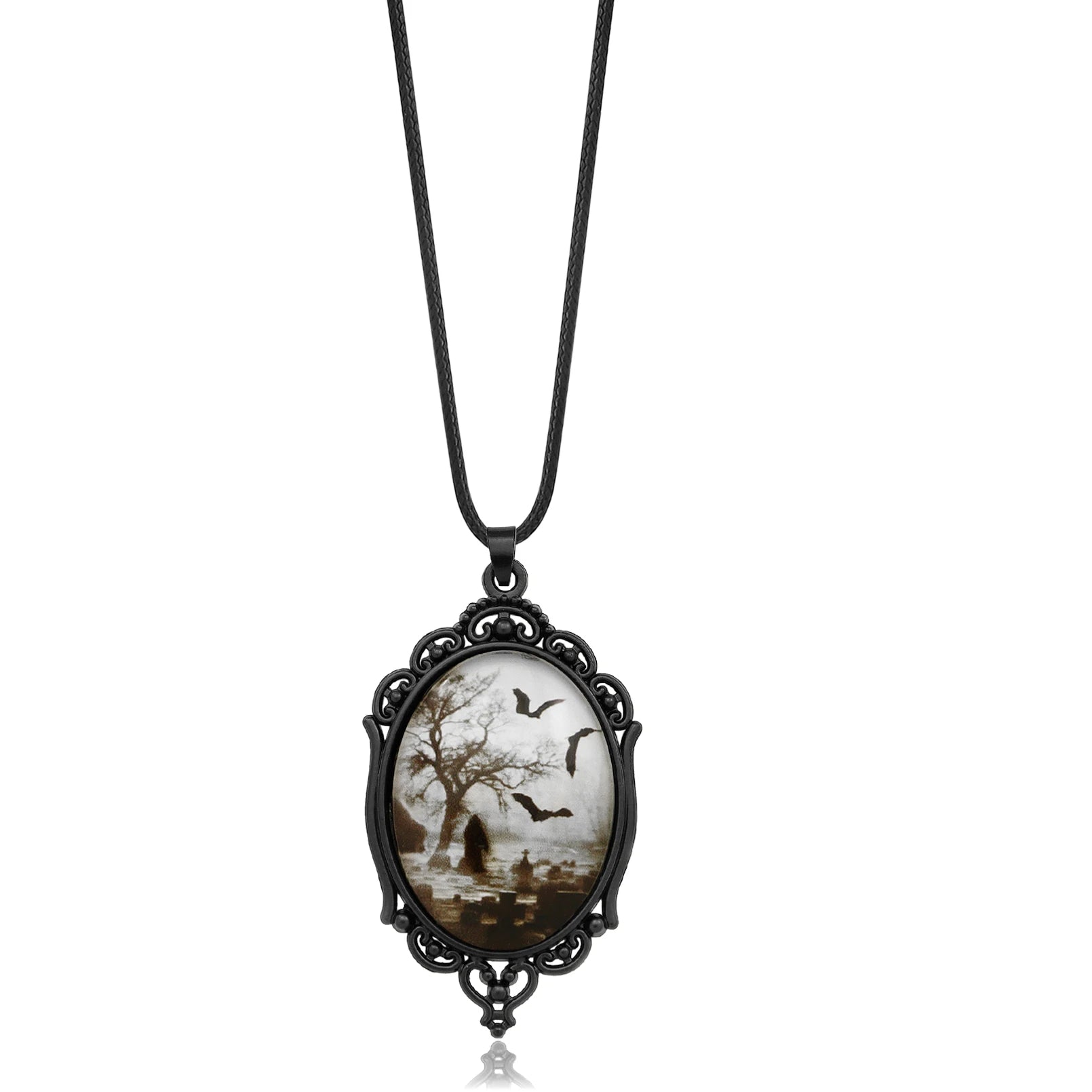 Raven Cross Glass Pendant