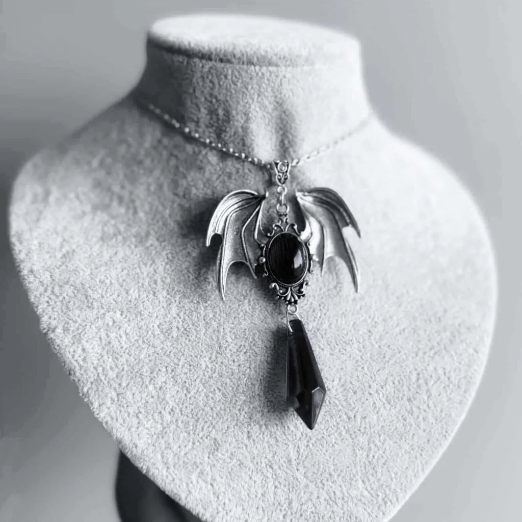Vampire Bat Cameo Necklace