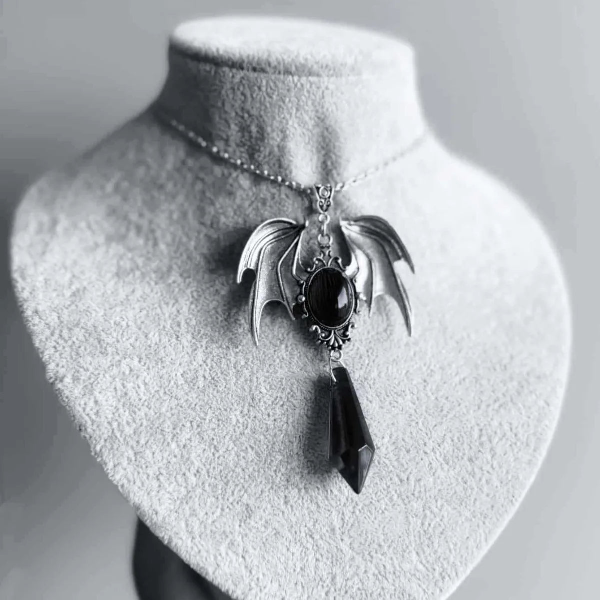 Vampire Bat Cameo Necklace
