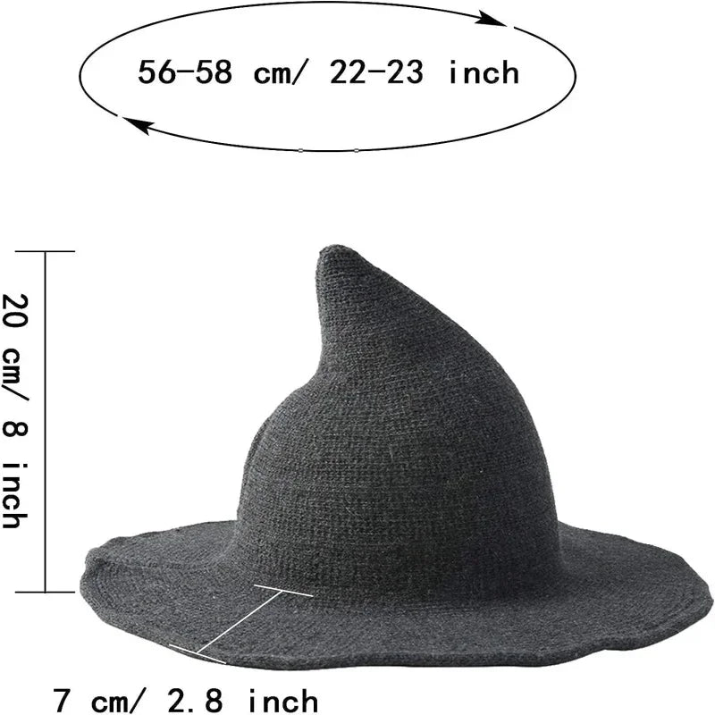 Vintage Wool Knit Witch Hat