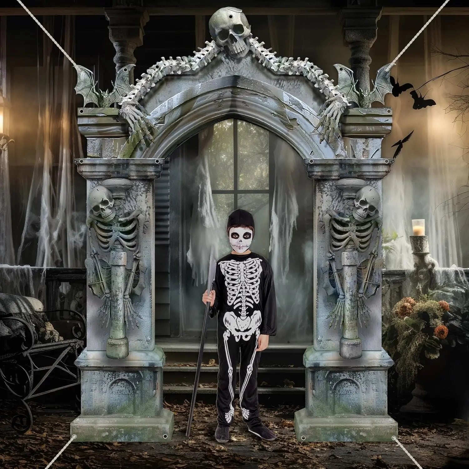 Skeleton Party Door Banner & Photo Booth Props