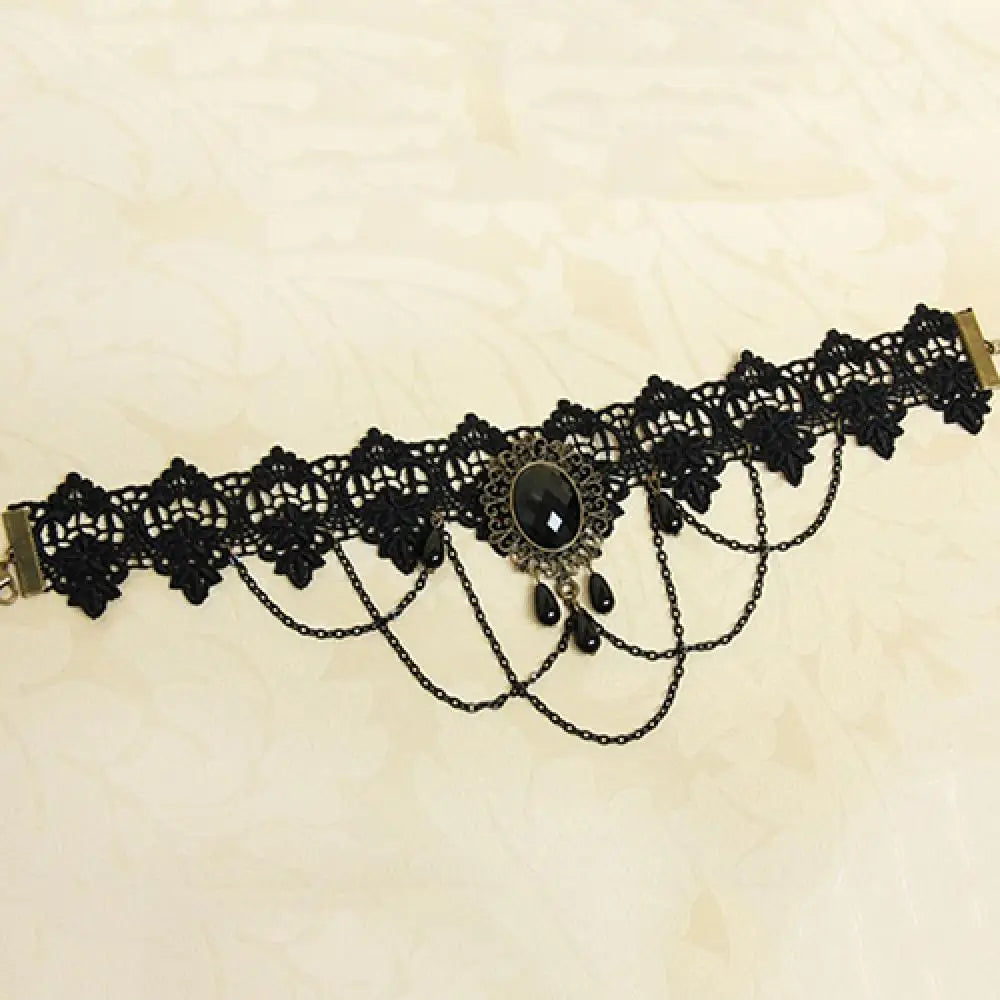 Victorian Black Lace Choker