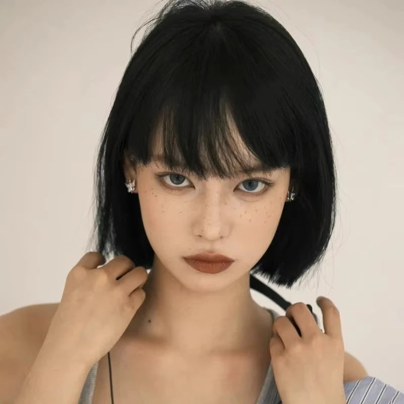 Sleek Black Straight Wig