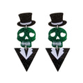 Skull Top Hat Earrings