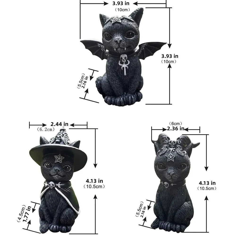 Witch Cat Figurine Desk Ornament